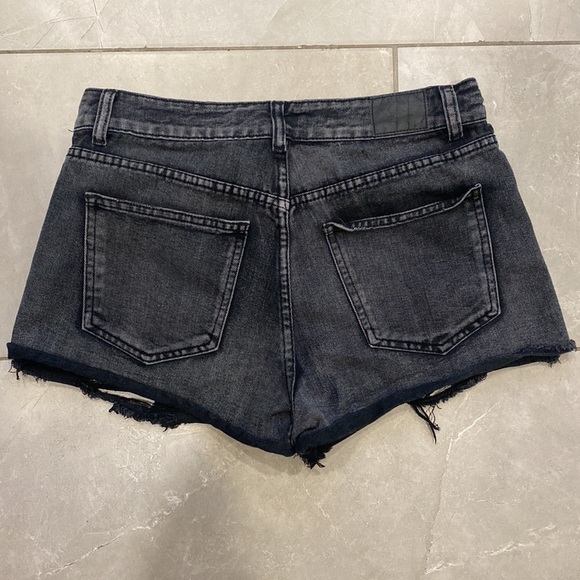 Aeropostale Black Denim Short Shorts with Frayed Hem - Picture 6 of 6